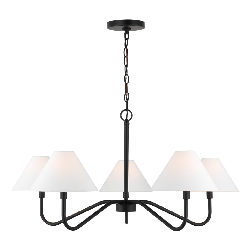Visual Comfort DJC1205 Eldon 5-lt 34" Chandelier - Midnight Black