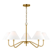 Visual Comfort DJC1205 Eldon 5-lt 34" Chandelier - Satin Brass