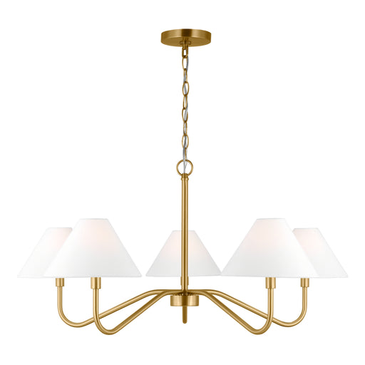 Visual Comfort DJC1205 Eldon 5-lt 34" Chandelier - Satin Brass