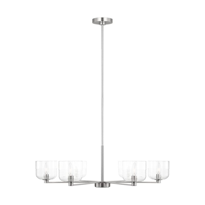 Visual Comfort DJC1216 Lochdale 6-lt 34" Large Chandelier - Brushed Nickel