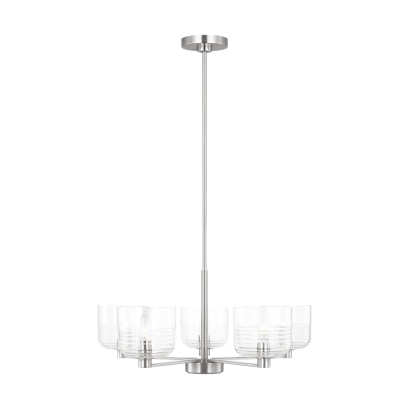 Visual Comfort DJC1225 Lochdale 5-lt 24" Medium Chandelier - Brushed Nickel