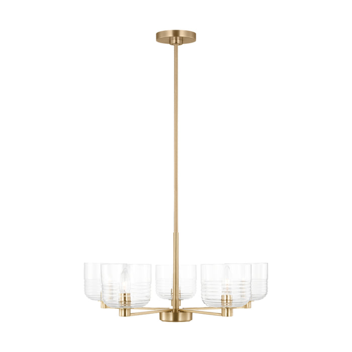 Visual Comfort DJC1225 Lochdale 5-lt 24" Medium Chandelier - Satin Brass