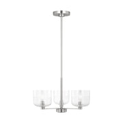 Visual Comfort DJC1233 Lochdale 3-lt 18" Small Chandelier - Brushed Nickel