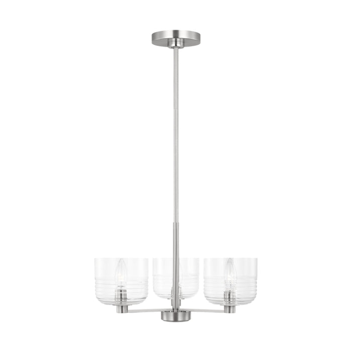 Visual Comfort DJC1233 Lochdale 3-lt 18" Small Chandelier - Brushed Nickel