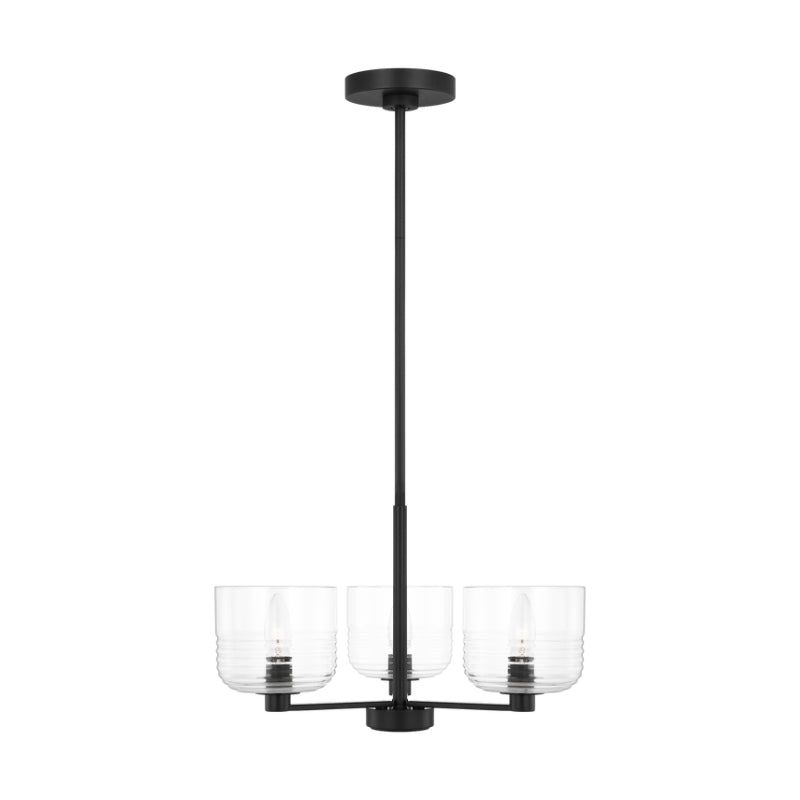 Visual Comfort DJC1233 Lochdale 3-lt 18" Small Chandelier - Midnight Black