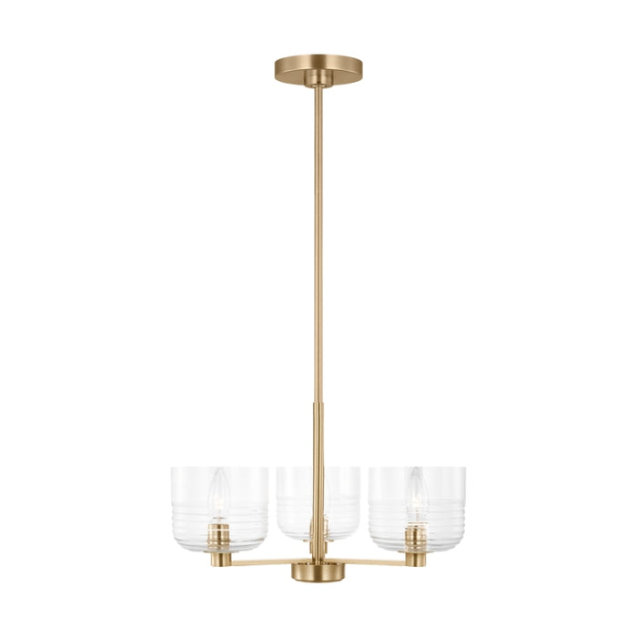 Visual Comfort DJC1233 Lochdale 3-lt 18" Small Chandelier - Satin Brass
