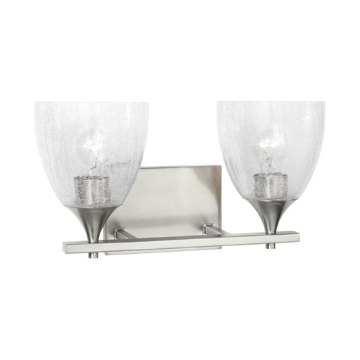 Visual Comfort DJV1022 Toffino 2-lt 16" Vanity Light - Brushed Steel Clear Crackle Glass