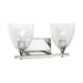 Visual Comfort DJV1022 Toffino 2-lt 16" Vanity Light - Chrome Clear Crackle Glass
