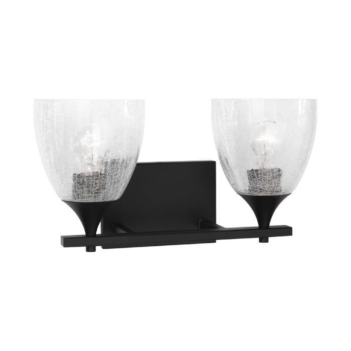 Visual Comfort DJV1022 Toffino 2-lt 16" Vanity Light - Midnight Black Clear Crackle Glass
