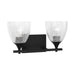 Visual Comfort DJV1022 Toffino 2-lt 16" Vanity Light - Midnight Black Clear Crackle Glass