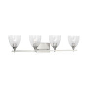 Visual Comfort DJV1024 Toffino 4-lt 36" Vanity Light - Brushed Steel Clear Crackle Glass