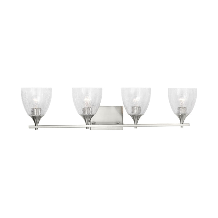 Visual Comfort DJV1024 Toffino 4-lt 36" Vanity Light - Brushed Steel Clear Crackle Glass