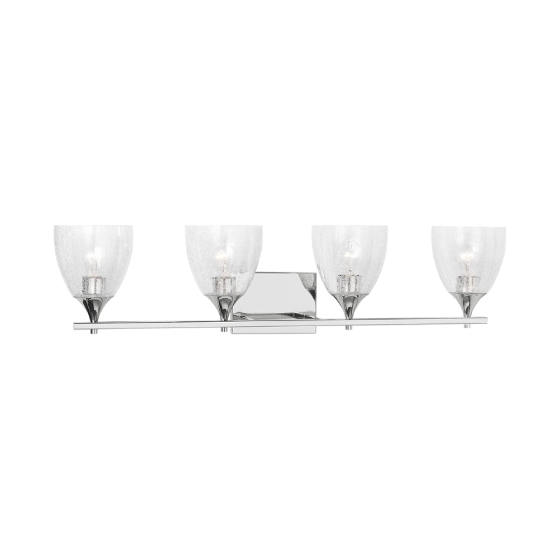 Visual Comfort DJV1024 Toffino 4-lt 36" Vanity Light - Chrome Clear Crackle Glass