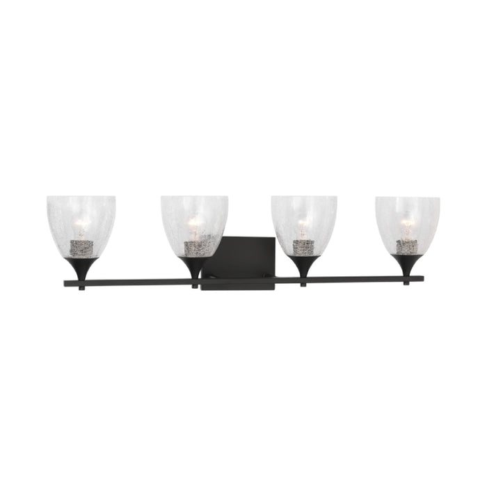 Visual Comfort DJV1024 Toffino 4-lt 36" Vanity Light - Midnight Black Clear Crackle Glass
