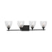 Visual Comfort DJV1024 Toffino 4-lt 36" Vanity Light - Midnight Black Clear Crackle Glass