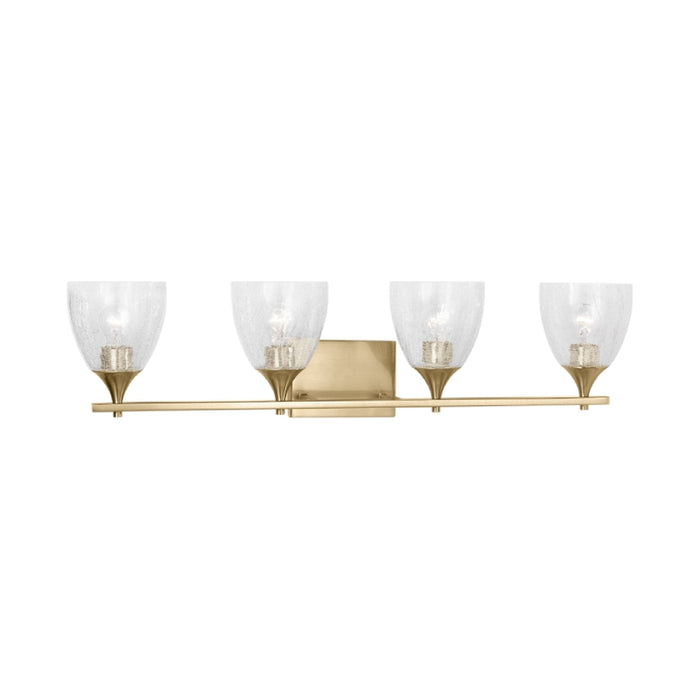 Visual Comfort DJV1024 Toffino 4-lt 36" Vanity Light - Satin Brass Clear Crackle Glass