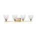 Visual Comfort DJV1024 Toffino 4-lt 36" Vanity Light - Satin Brass Clear Crackle Glass