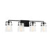 Visual Comfort DJV1034 Crofton 4-lt 33" Vanity Light - Midnight Black Clear Crackle Glass
