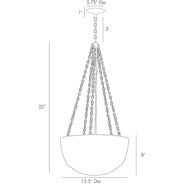Arteriors DK42043 Chainmail 3-lt 16" Pendant