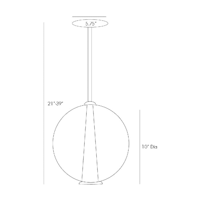 Arteriors DK49911 Caviar 1-lt 10" Pendant