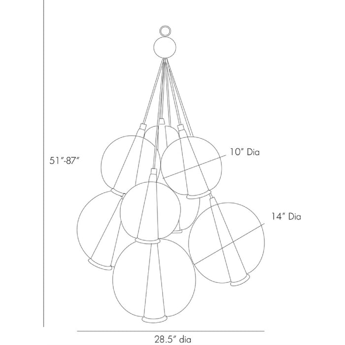 Arteriors Caviar 8-lt 29" Pendant