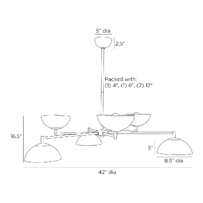 Arteriors DLC23 Evansville 6-lt 42" Chandelier