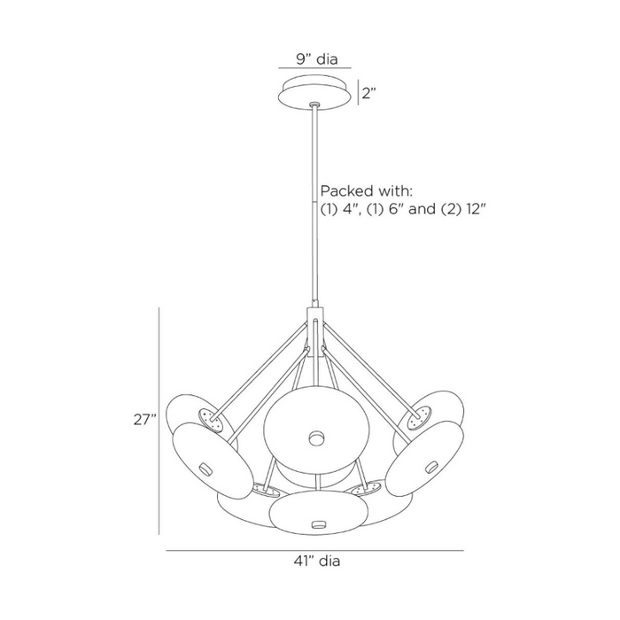 Arteriors DLC33 Helios 9-lt 41" LED Chandelier