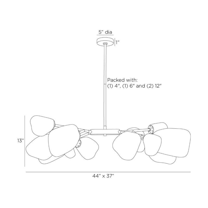 Arteriors DLC34 Grozny 12-lt 44" Chandelier
