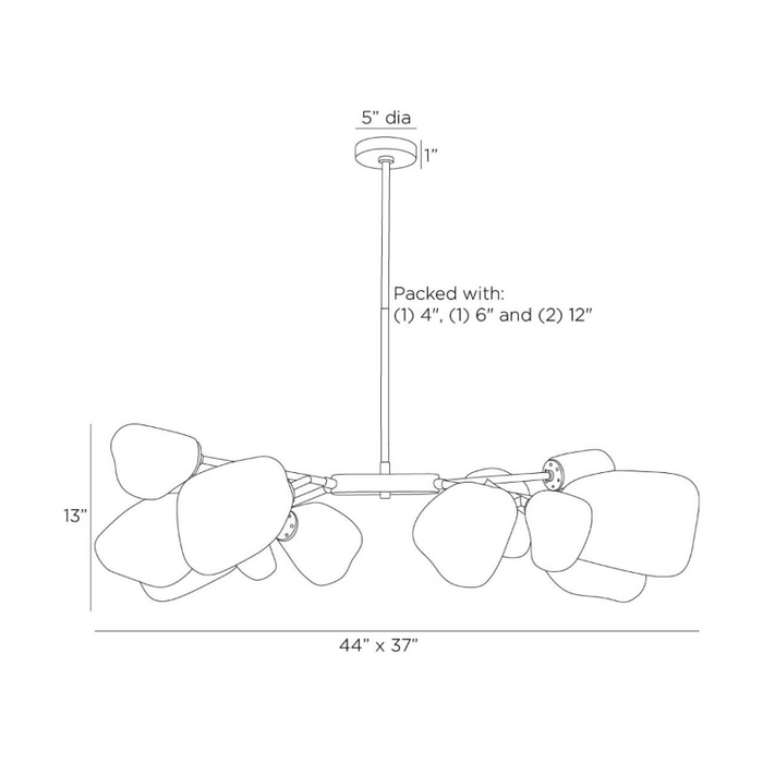 Arteriors DLC34 Grozny 12-lt 44" Chandelier
