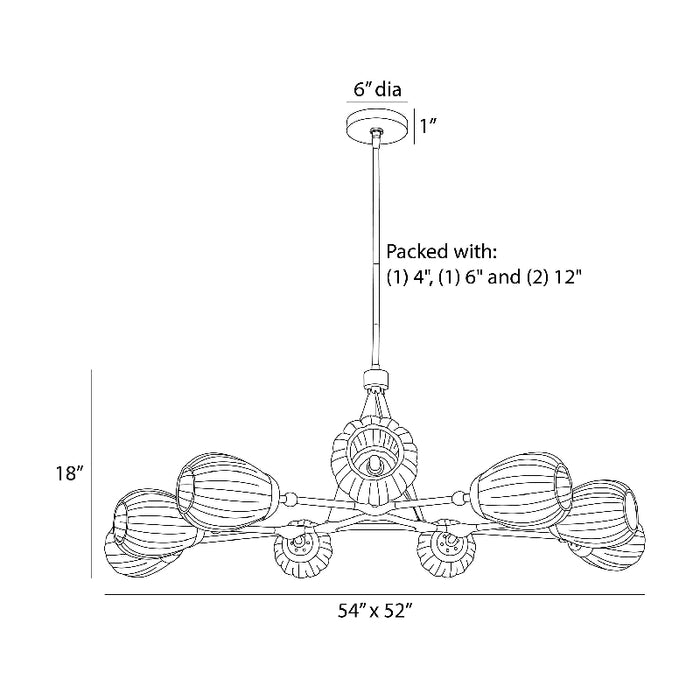 Arteriors DLC38 Smyth 9-lt 54" Round Chandelier