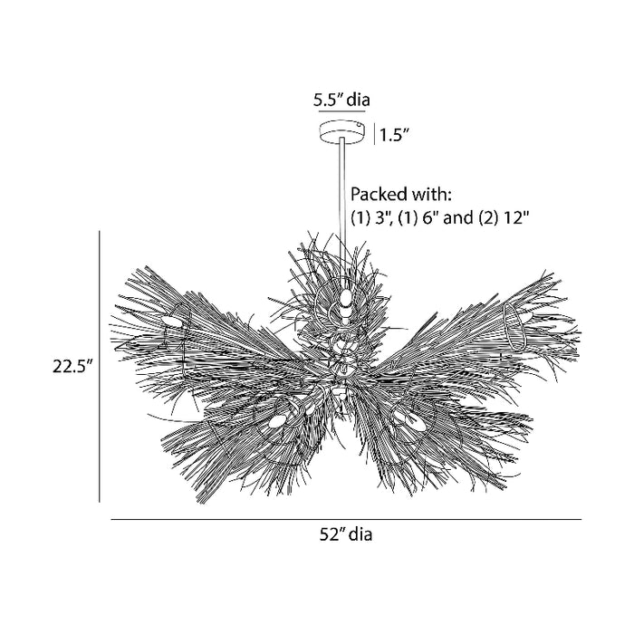 Arteriors DLS15 Kauai 12-lt 52" Chandelier