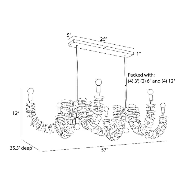 Arteriors DLS16 Kalama 8-lt 57" Chandelier