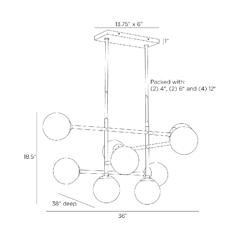 Arteriors DMC30 Hadden 9-lt 36" Chandelier