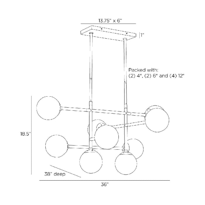 Arteriors DMC30 Hadden 9-lt 36" Chandelier