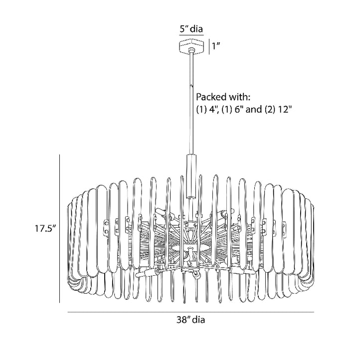 Arteriors DMC32 Klaus 12-lt 38" Chandelier