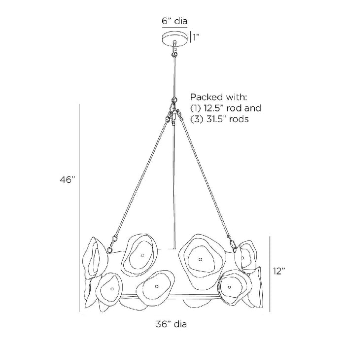 Arteriors DMI17 Gaia 6-lt 36" Chandelier