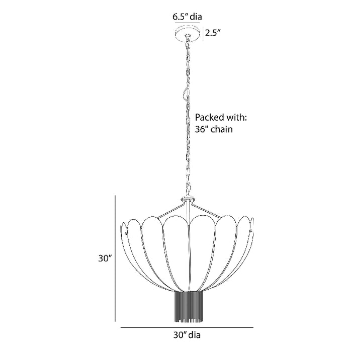 Arteriors DMI21 I Inaya peria 3-lt 30" Chandelier