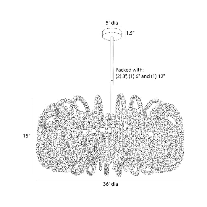 Arteriors DMS21 Keely 6-lt 36" Chandelier