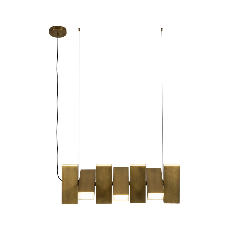 Kuzco LP17435 Domino 14-lt 36" LED Linear Pendant - Vintage Brass