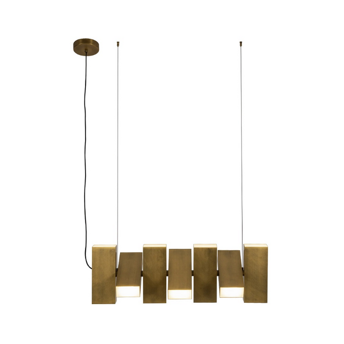 Kuzco LP17435 Domino 14-lt 36" LED Linear Pendant - Vintage Brass
