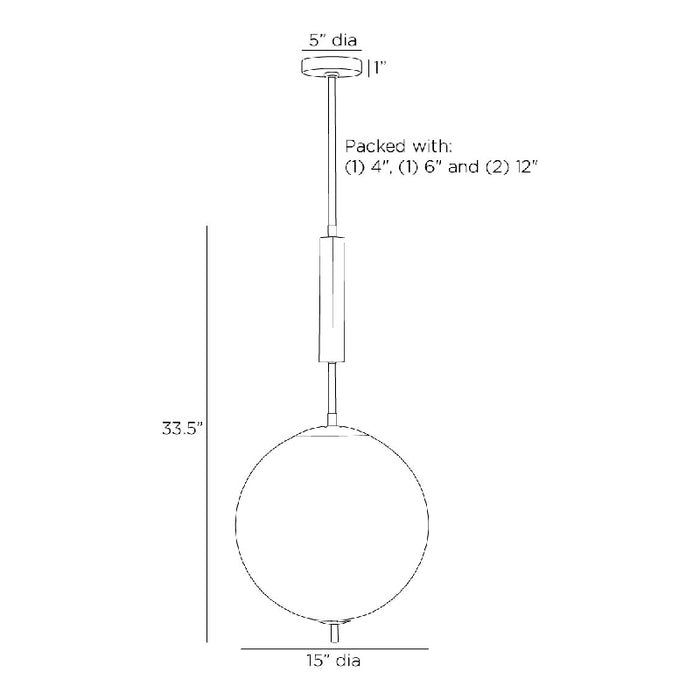 Arteriors DPC17 Flagstaff 1-lt 15" Pendant