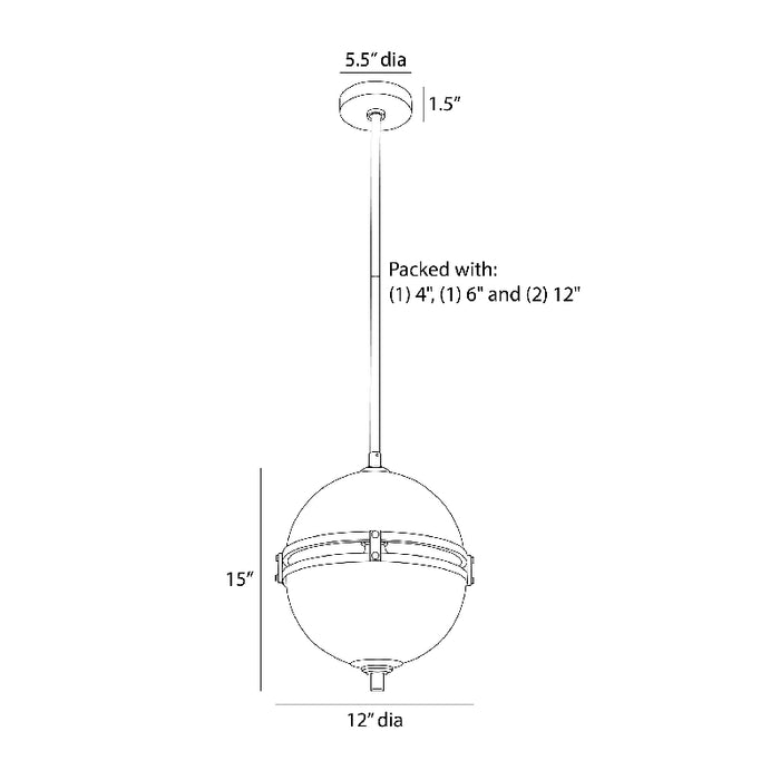 Arteriors DPC18 Irene 1-lt 12" Pendant