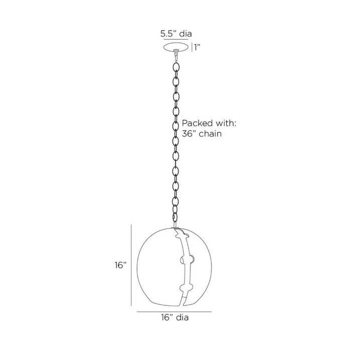 Arteriors DPI10 Hartland 1-lt 16" Pendant