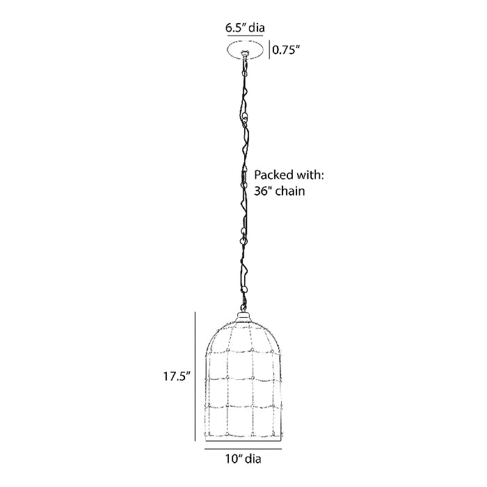 Arteriors DPI14 Jordan 1-lt 10" Pendant