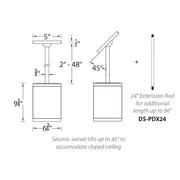 WAC DS-PD06 Tube Architectural 6" 35W LED Pendant Mount