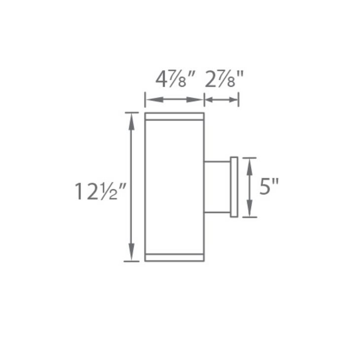 WAC DS-WD05-U Tube Architectural 5" 22W LED Ultra Narrow Double Wall Mount