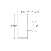 WAC DS-WD0534 Tube Architectural 5" 34W LED Double Wall Mount, Towards The Wall