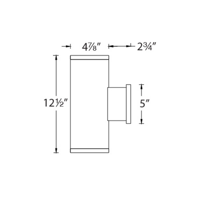 WAC DS-WD0534 Tube Architectural 5" 34W LED Double Wall Mount, Towards The Wall