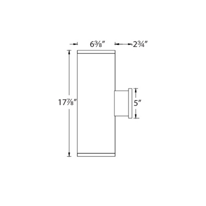WAC DS-WD06 Tube Architectural 6" 70W LED Double Wall Mount, Straight Up or Down