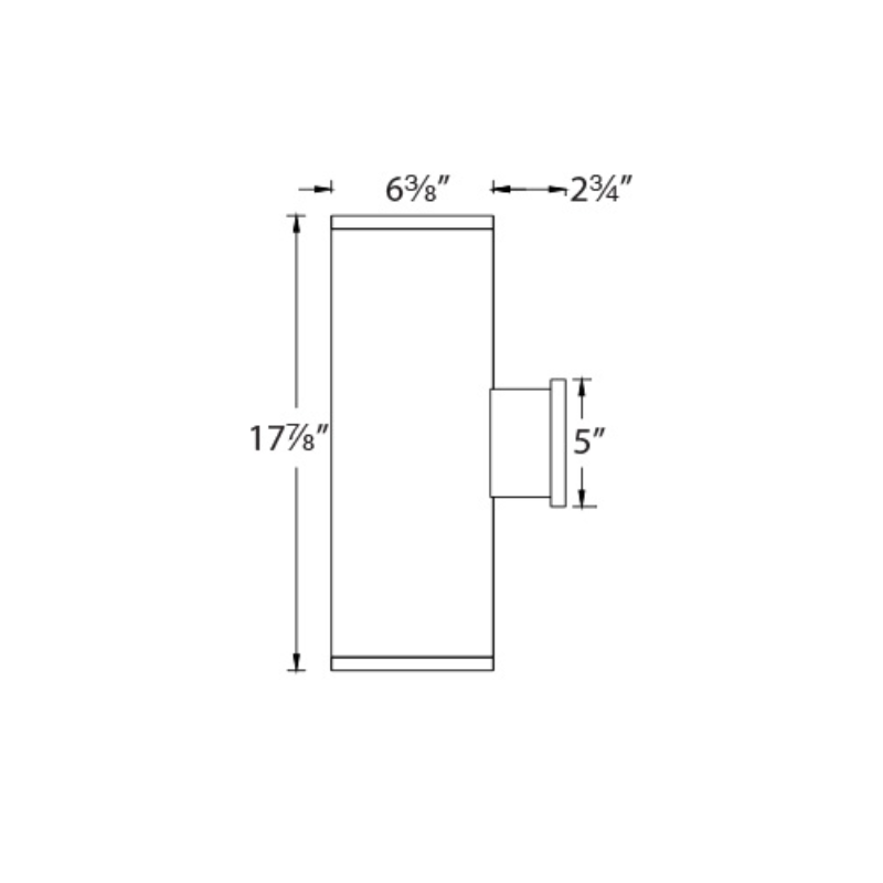 WAC DS-WD0644 Tube Architectural 6" 44W LED Double Wall Mount, One Side Each